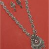 Spectacular Silver Designer Necklace Set for Festivals, Sangeet, and Parties