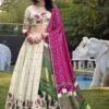 Impressive Off-White Designer Lehenga Choli for Festivals, Sangeet, and Parties