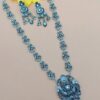 Flamboyant Silver Designer Necklace Set for Festivals, Sangeet, and Parties