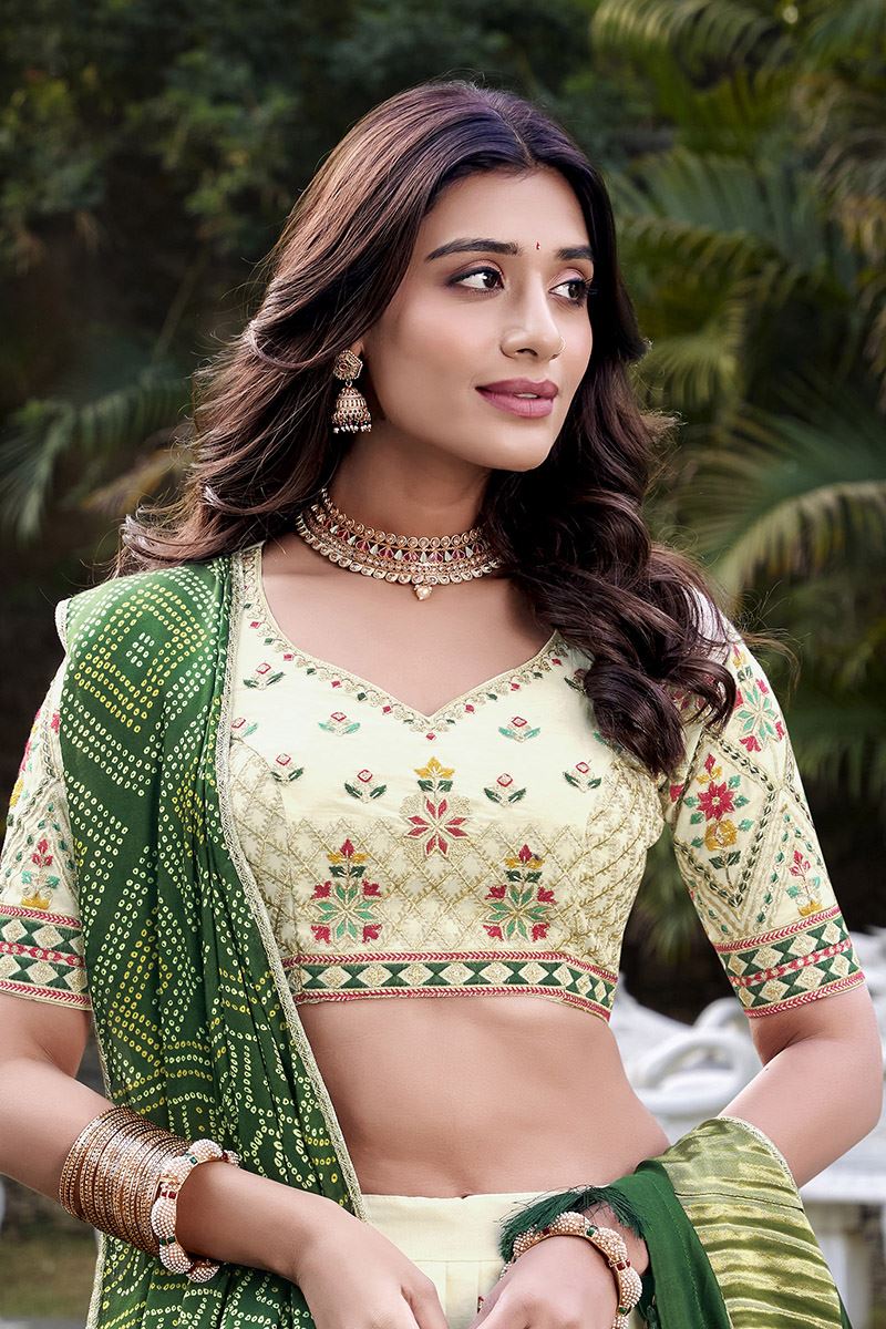 Lovely Off-White Designer Lehenga Choli for Festivals, Sangeet, and Parties