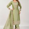 Mesmerizing Light Green Designer Straight Cut Suit for Mehendi, Sangeet, and Parties