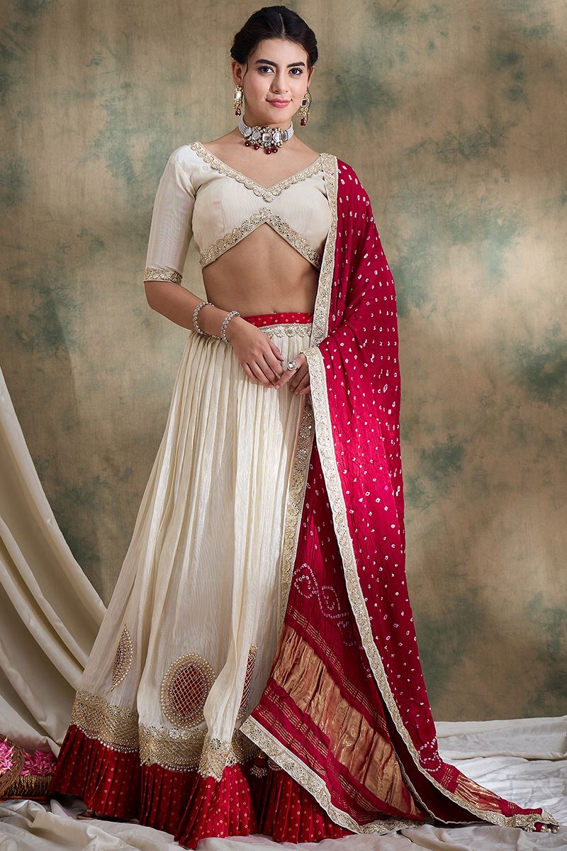 Trendy Off-White Designer Wedding Lehenga Choli for Wedding, Reception, and Sangeet