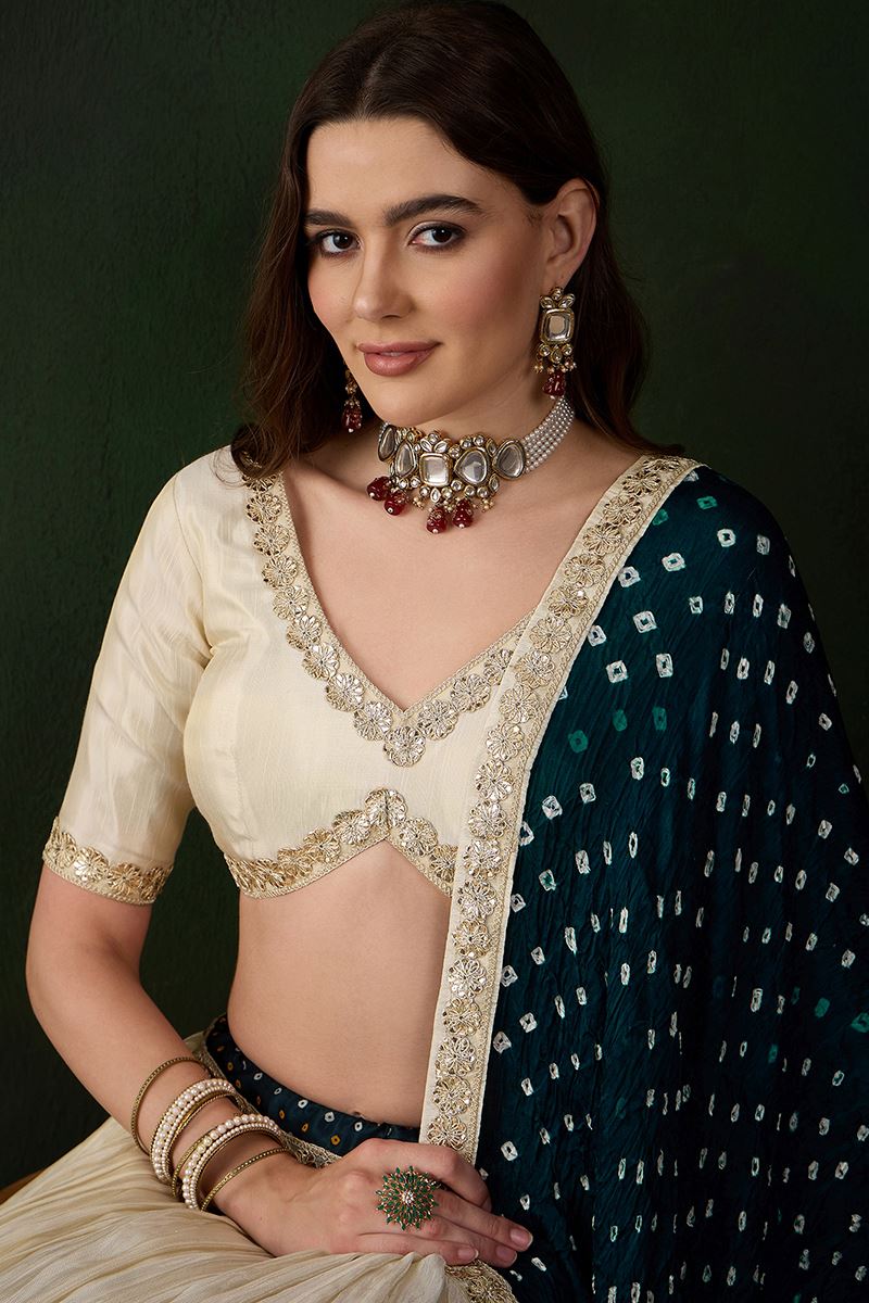 Exuberant Off-White Designer Wedding Lehenga Choli for Wedding, Reception, and Sangeet