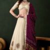 Flawless Off-White Designer Wedding Lehenga Choli for Wedding, Reception, and Sangeet