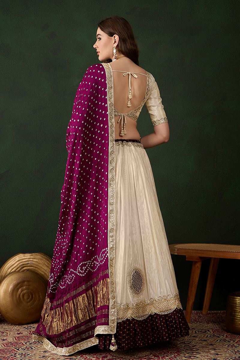 Flawless Off-White Designer Wedding Lehenga Choli for Wedding, Reception, and Sangeet