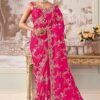 Dazzling Silk Designer Saree for Engagement, Wedding, and Reception