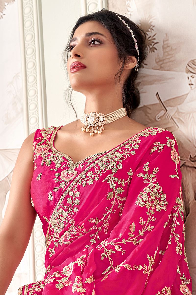 Dazzling Silk Designer Saree for Engagement, Wedding, and Reception