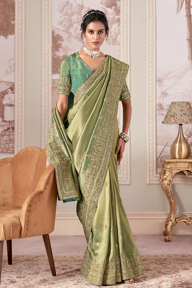 Mesmerizing Silk Designer Saree for Engagement, Wedding, and Reception