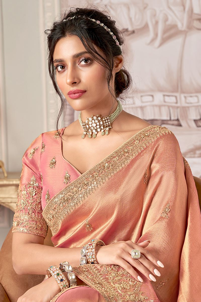 Striking Silk Designer Saree for Engagement, Wedding, and Reception