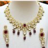 Exquisite Maroon Designer Wedding Necklace Set for Engagement, Wedding, and Reception