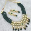 Outstanding Dark Green Designer Necklace Set for Mehendi, Sangeet, and Parties