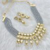Striking Grey Designer Necklace Set for Festivals, Sangeet, and Parties