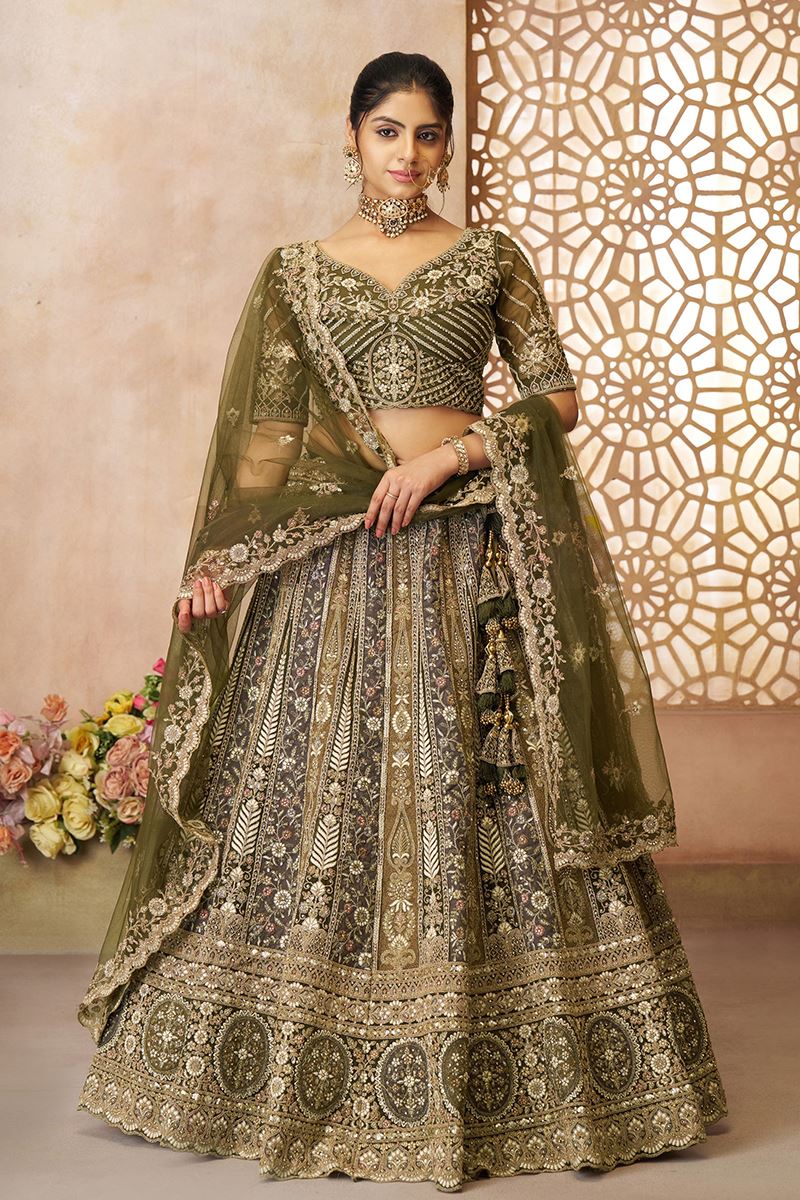 Exuberant Designer Bridal Lehenga Choli for Mehendi, Wedding, and Reception