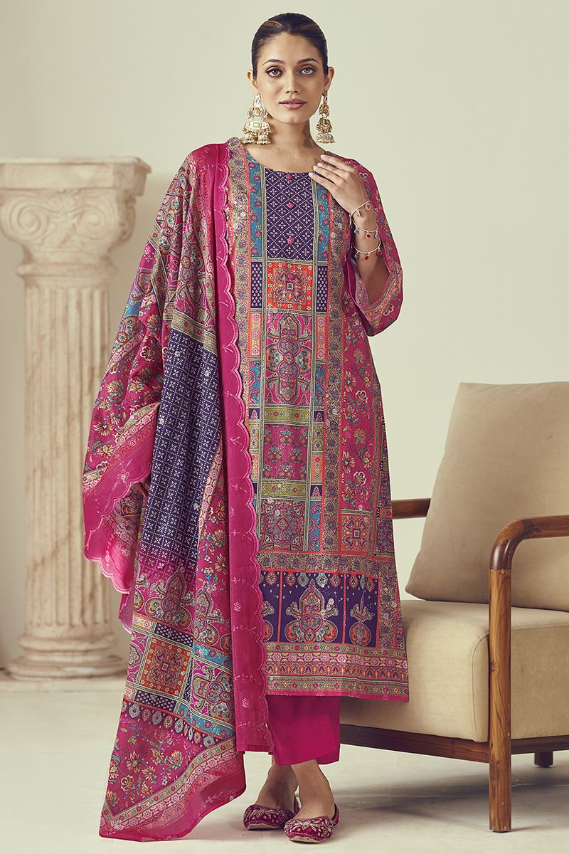 Alluring Designer Straight Cut Suit for Festivals, Sangeet, and Parties (Unstitched suit)