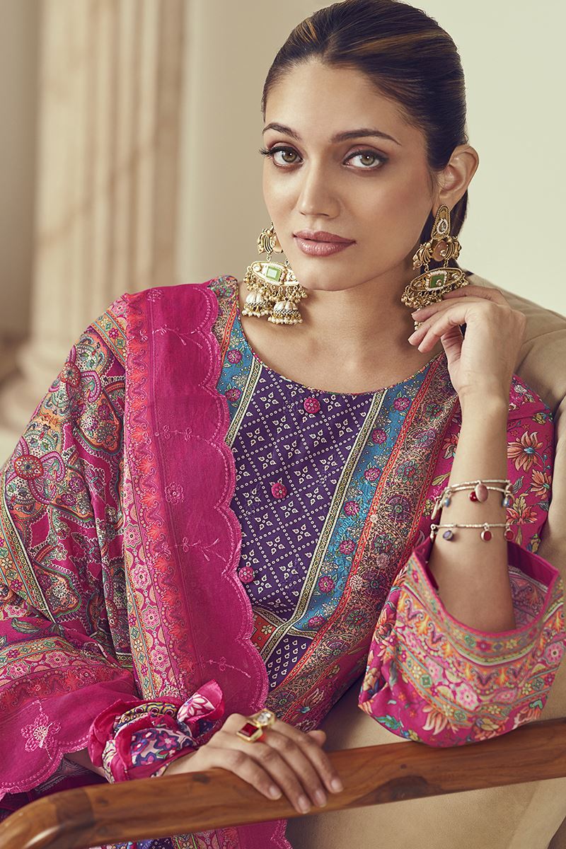 Alluring Designer Straight Cut Suit for Festivals, Sangeet, and Parties (Unstitched suit)