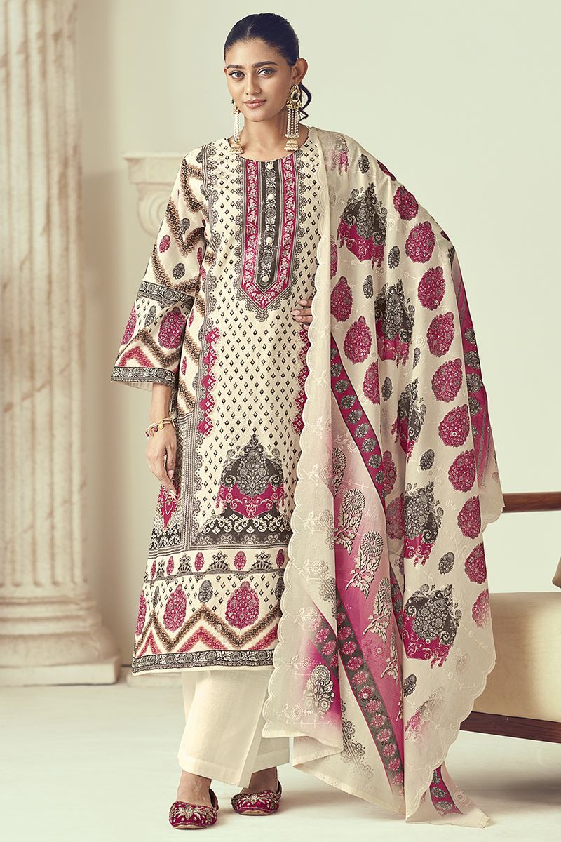 Charismatic Designer Straight Cut Suit for Festivals, Sangeet, and Parties (Unstitched suit)