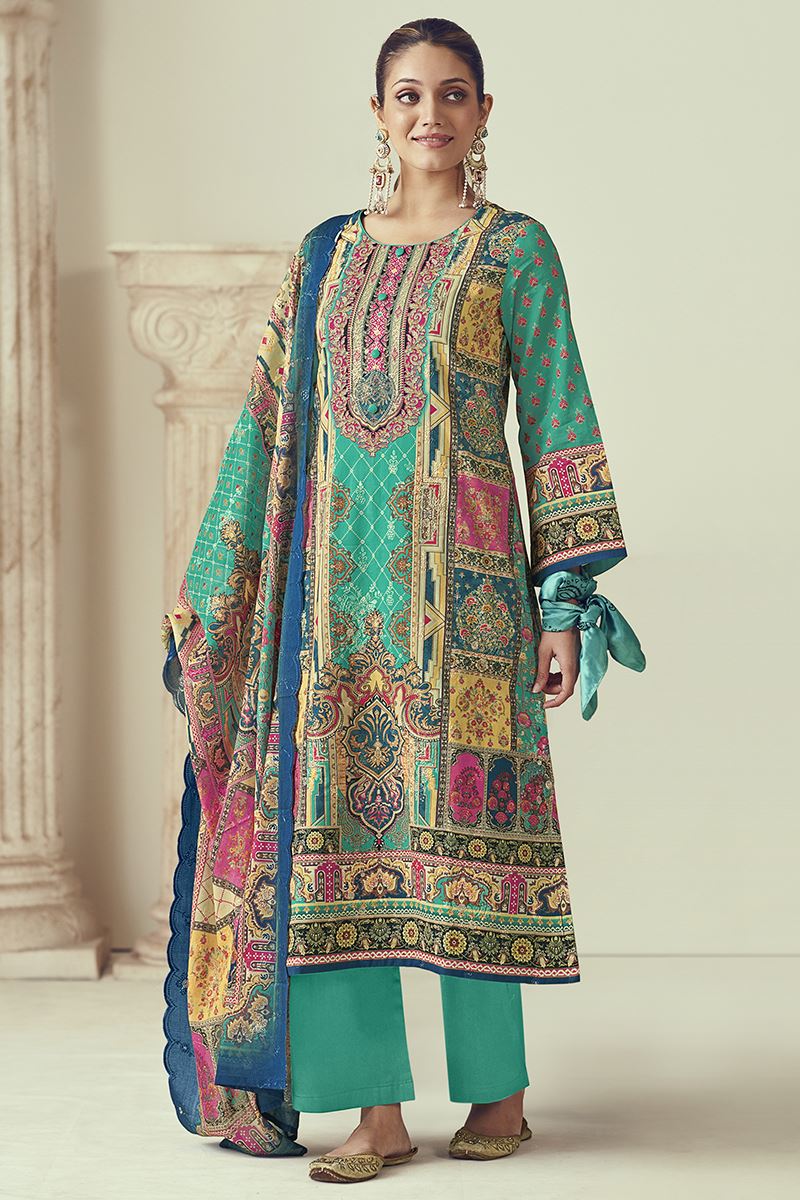 Mesmerizing Designer Straight Cut Suit for Festivals, Sangeet, and Parties (Unstitched suit)