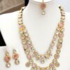 Enticing Baby Pink Designer Necklace Set for Engagement, Wedding, and Reception