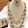 Charming Maroon Designer Necklace Set for Wedding, Reception, and Sangeet