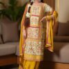 Alluring Yellow Designer Straight Cut Suit for Haldi, Sangeet, and Parties