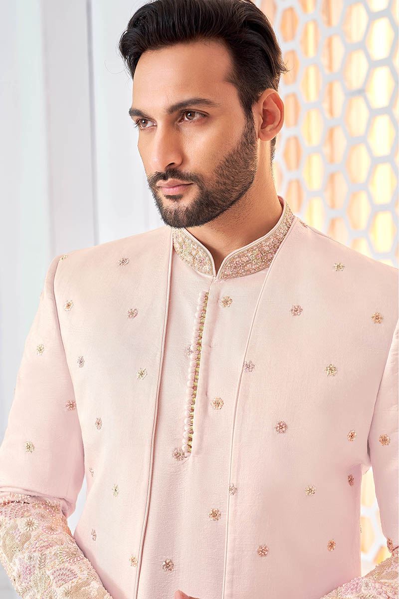 Captivating Designer Men’s Indo-Western Sherwani for Engagement, Reception, and Sangeet
