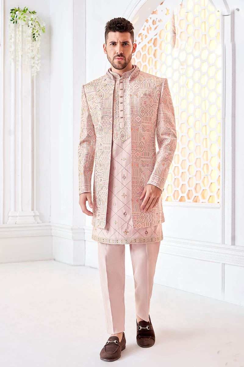 Elegant Designer Men’s Indo-Western Sherwani for Engagement, Reception, and Sangeet