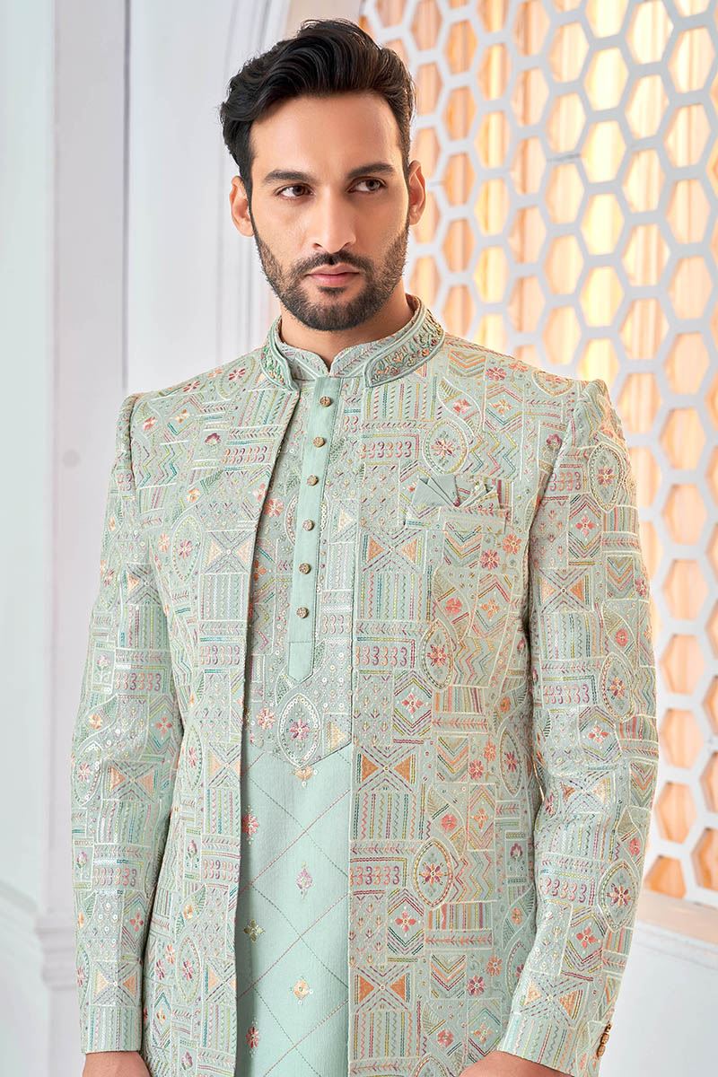 Fancy Designer Men’s Indo-Western Sets for Engagement, Reception, and Sangeet