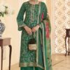 Flawless Dola Silk Jacquard Designer Straight Cut Suit for Mehendi, Sangeet, and Parties (Unstitched suit)