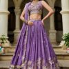 Royal Purple Designer Indo-Western Lehenga Choli for Engagement, Reception, and Sangeet