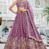 Captivating Lavender Designer Indo-Western Lehenga Choli for Engagement, Reception, and Sangeet