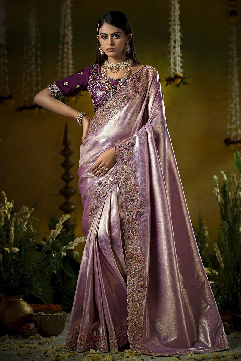 Flamboyant Silk Designer Saree for Wedding and Reception