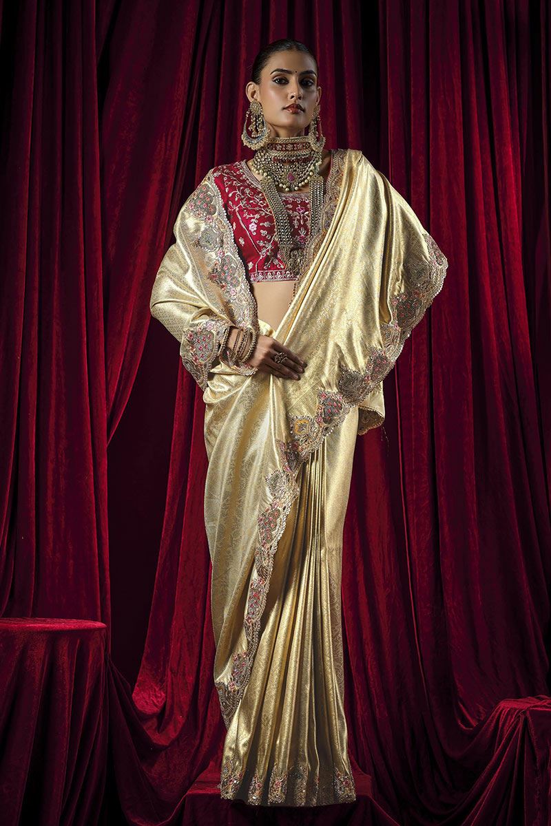 Attractive Silk Designer Saree for Wedding and Reception