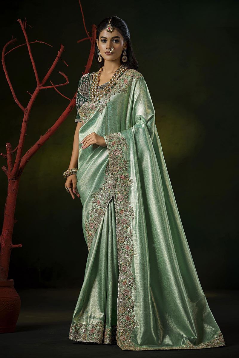 Royal Silk Designer Saree for Mehendi, Wedding and Reception
