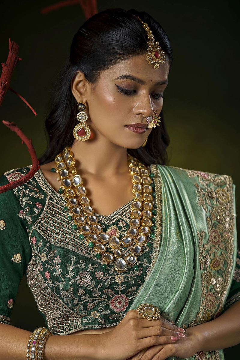 Royal Silk Designer Saree for Mehendi, Wedding and Reception