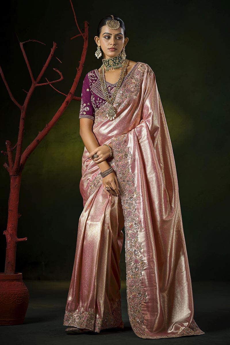Captivating Silk Designer Saree for Engagement, Wedding and Reception