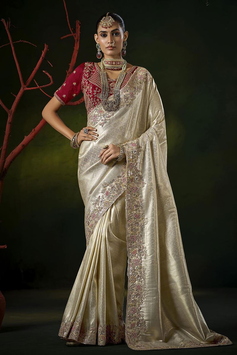 Smashing Silk Designer Saree for Wedding and Reception