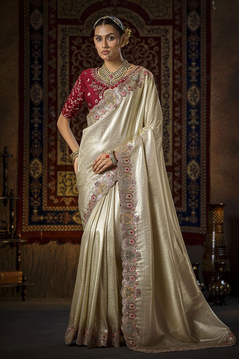 Aesthetic Silk Designer Saree for Wedding and Reception