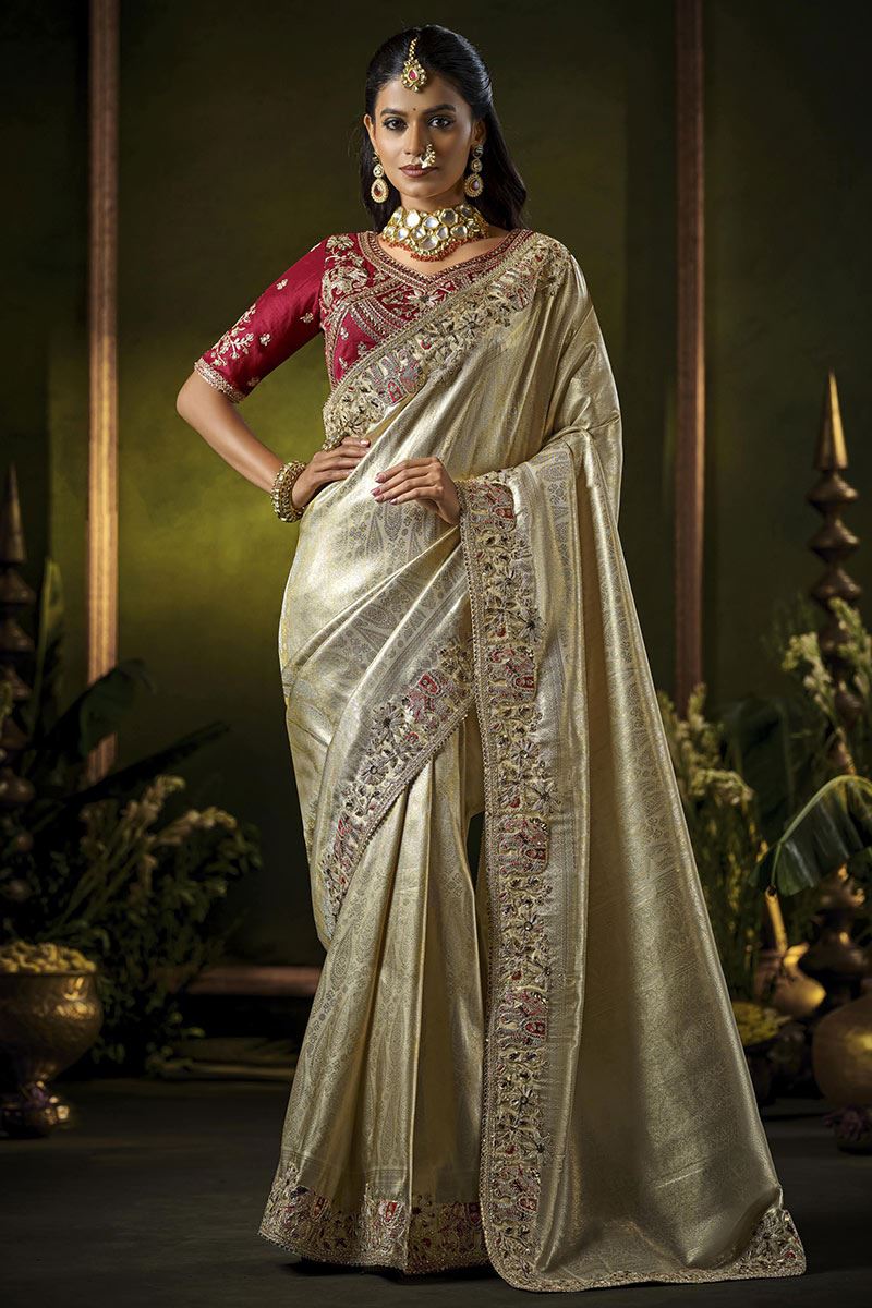 Trendy Silk Designer Saree for Wedding and Reception