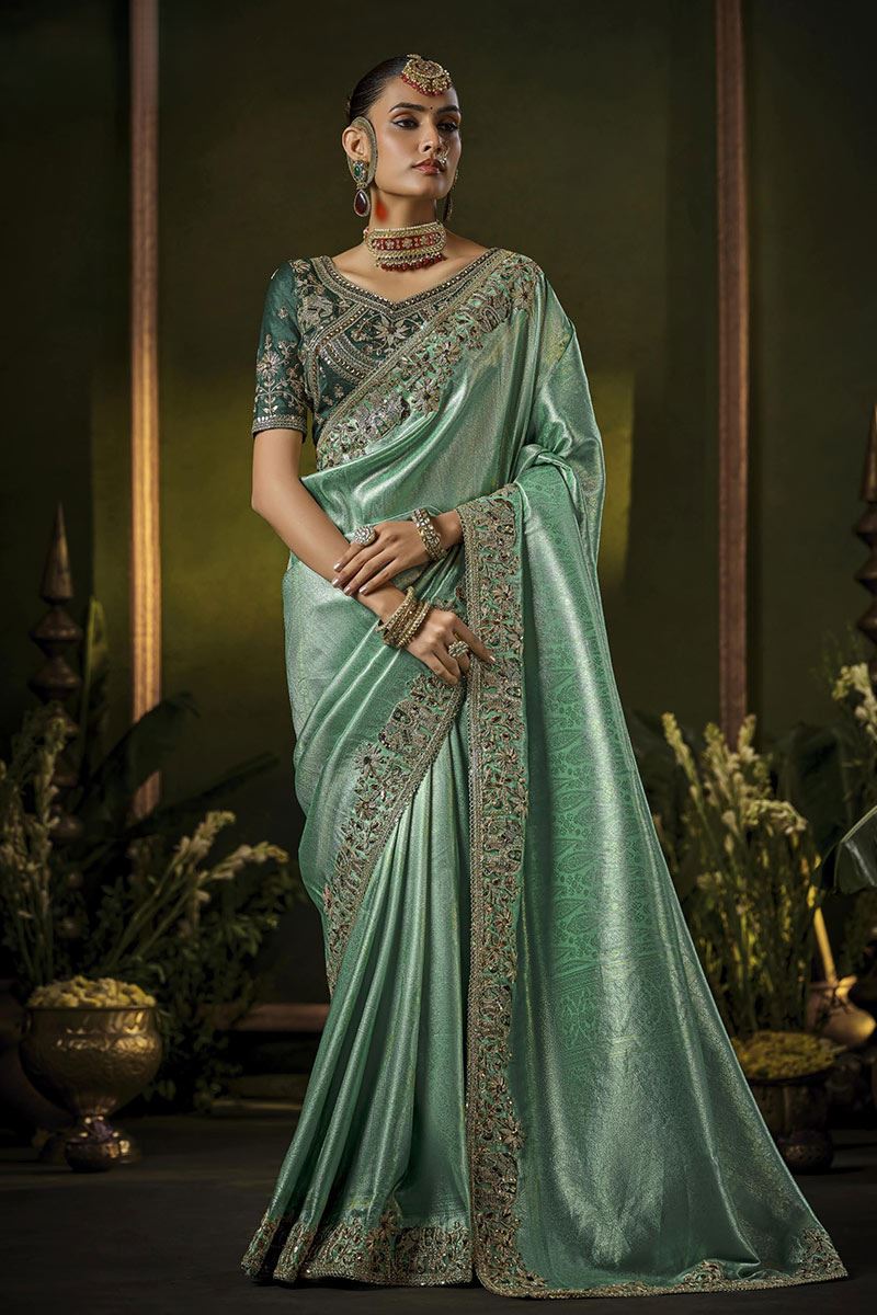 Divine Silk Designer Saree for Mehendi, Wedding and Reception