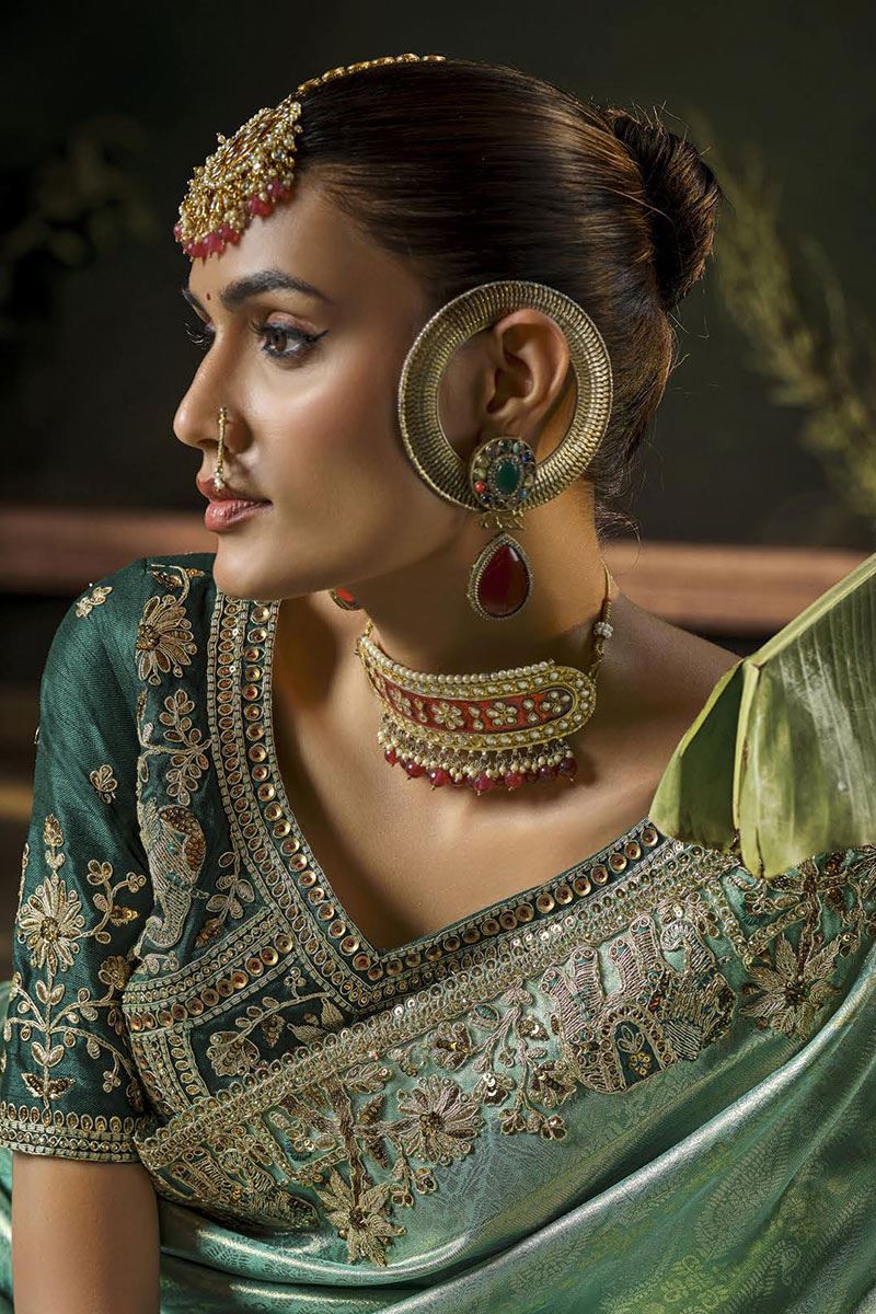 Divine Silk Designer Saree for Mehendi, Wedding and Reception