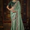 Delightful Silk Designer Saree for Mehendi, Wedding, and Reception
