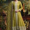 Flamboyant Olive Green Silk Designer Anarkali Suit for Mehendi, Sangeet, and Parties