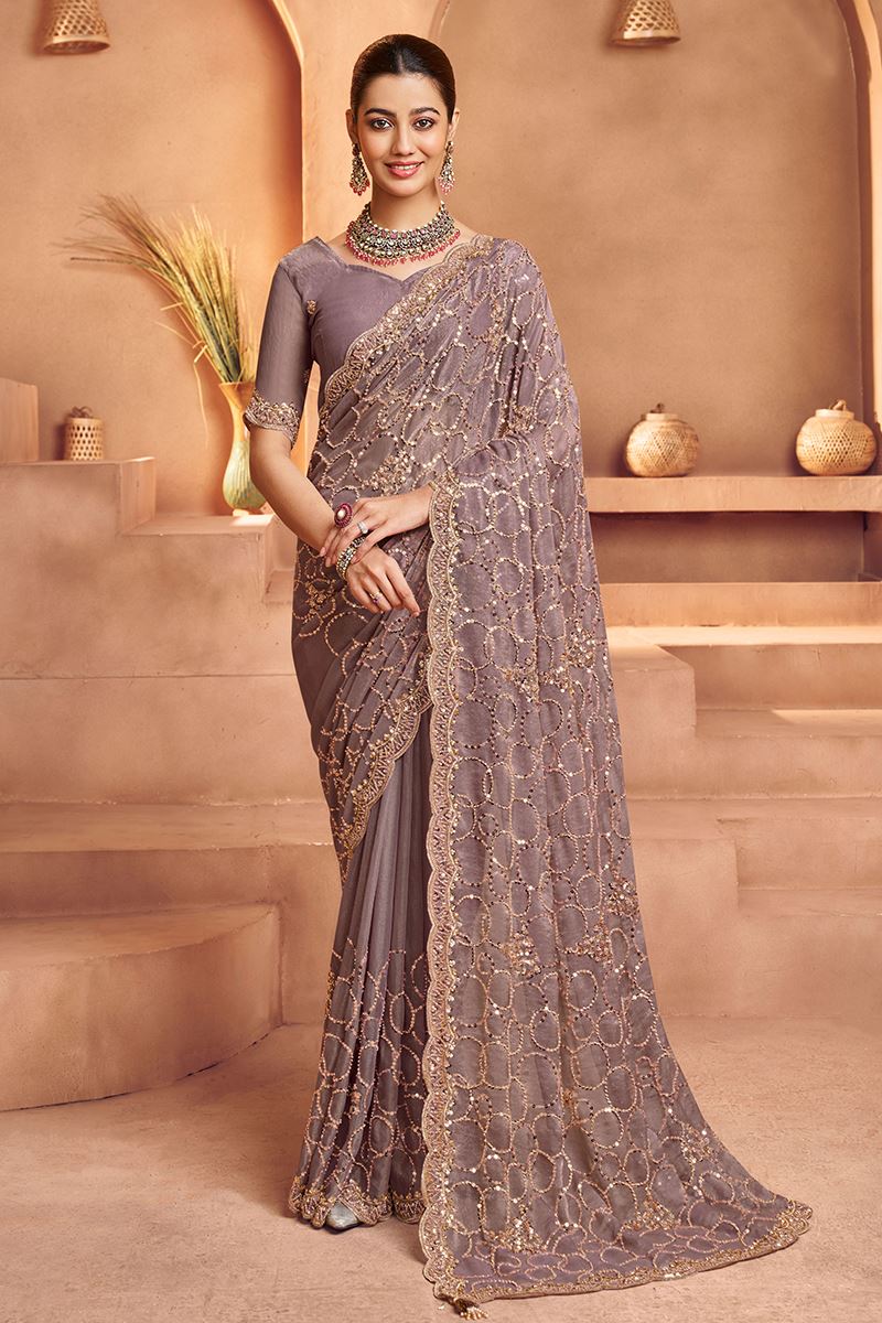 Artistic Tissue Silk Designer Saree for Engagement, Sangeet, and Parties