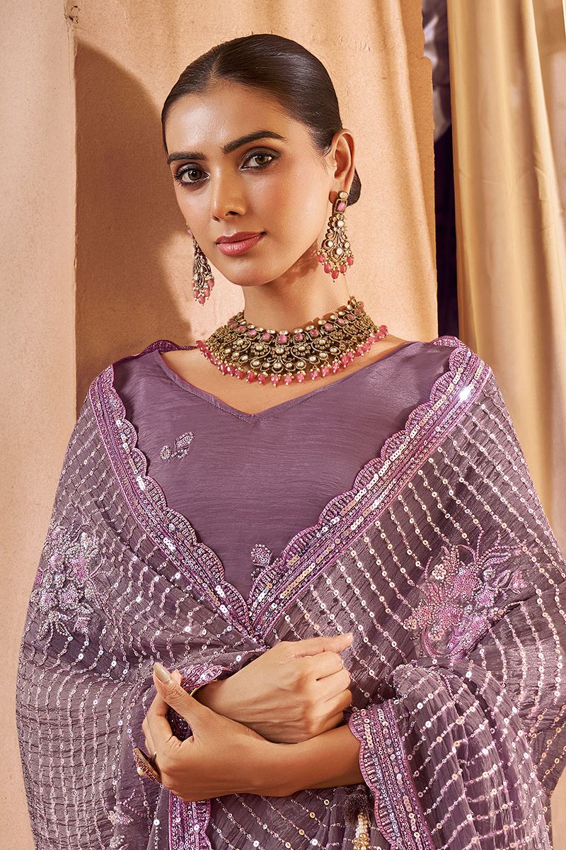 Impressive Tissue Silk Designer Saree for Engagement, Sangeet, and Parties