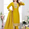 Glamorous Designer Straight Cut Suit for Haldi, Festivals, and Parties