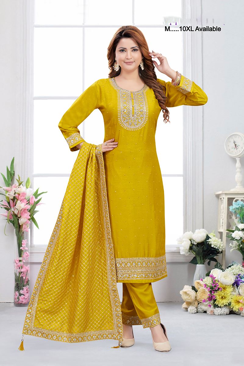 Glamorous Designer Straight Cut Suit for Haldi, Festivals, and Parties