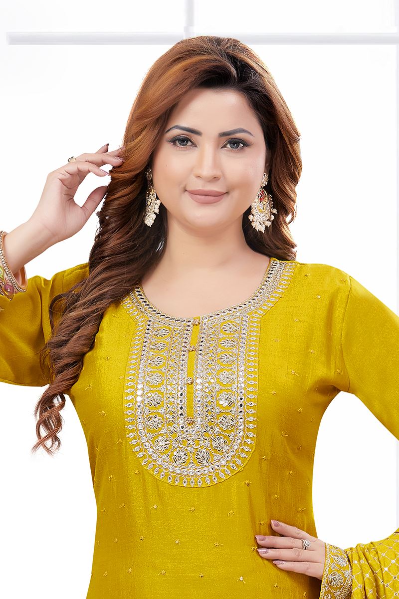 Glamorous Designer Straight Cut Suit for Haldi, Festivals, and Parties