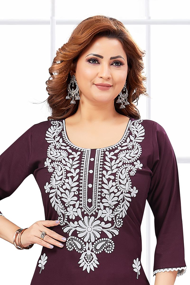 Trendy Rayon Designer Kurti for Sangeet and Parties