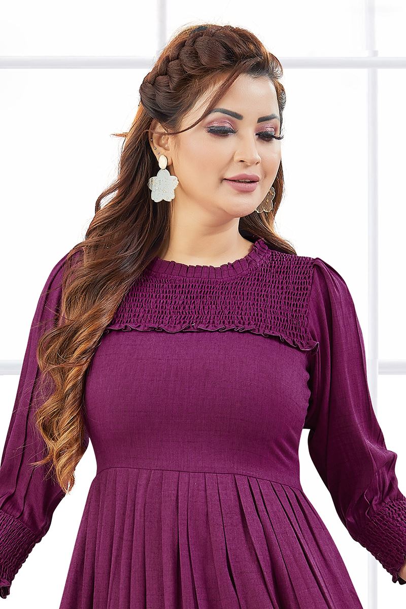 Ethnic Wine Designer Outfit for Sangeet and Parties