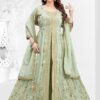Attractive Muslin Silk Designer Anarkali Suit for Festivals, Sangeet, and Parties